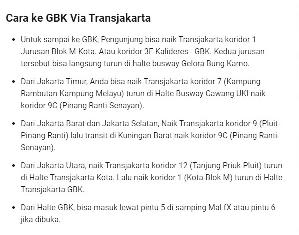 Cara Ke GBK Naik KRL, TransJakarta Dan MRT – Marhatahata